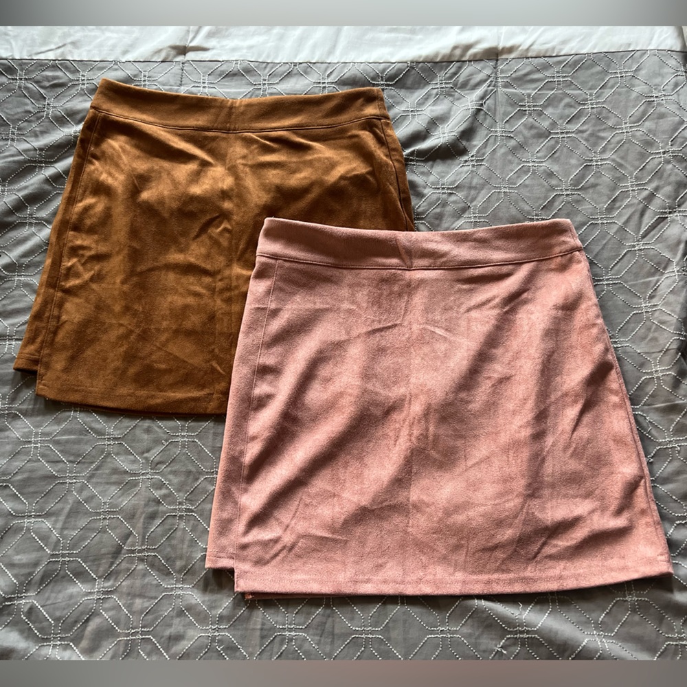 Faux Suede mini skirts